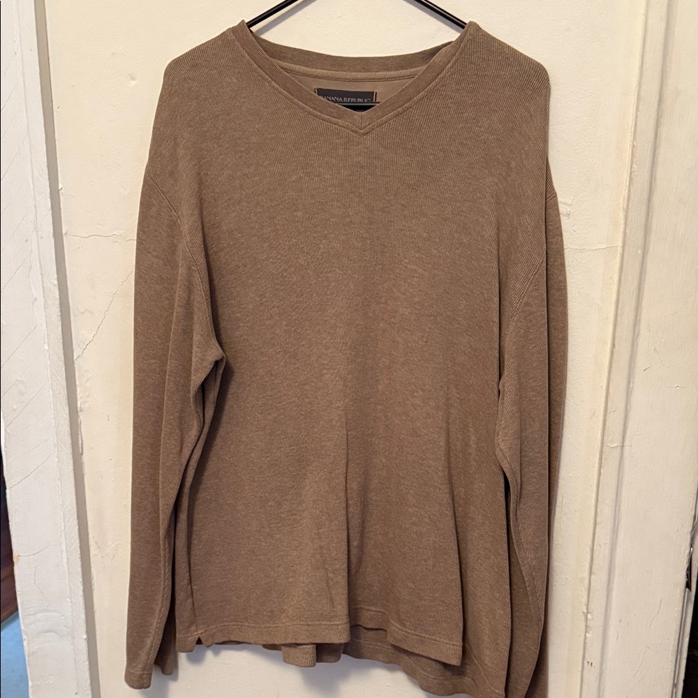 Banana Republic Tan V-Neck Sweater for Men